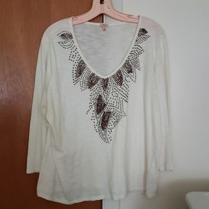 Beautiful light weight Reba off white blouse 2x